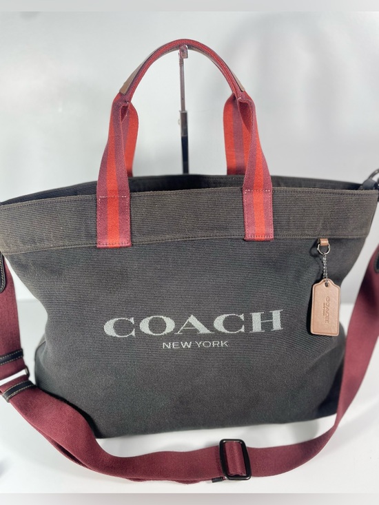 Coach Handbags - Coach Canvas Tote 38 Black Canvas/Leather-COA